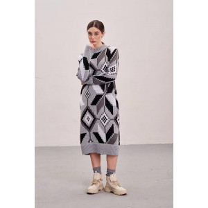 Knitted dress "Mirage" gray